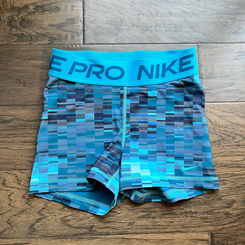 Nike Pro Blue Patterned Shorts